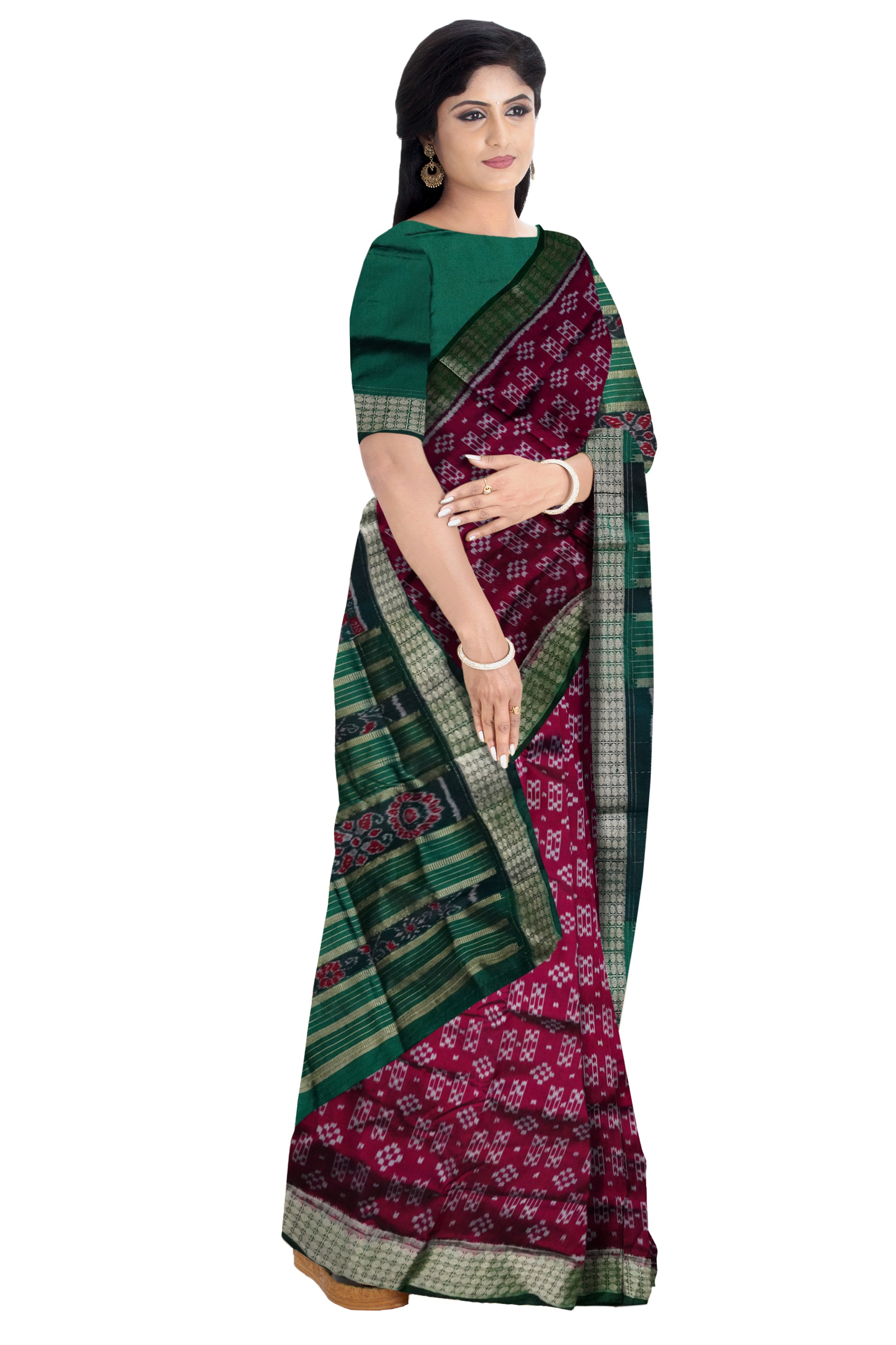 Buy BHS Women's Sambalpuri Silk Saree With Blouse Piece  (saree123574_Multicolour) at Amazon.in