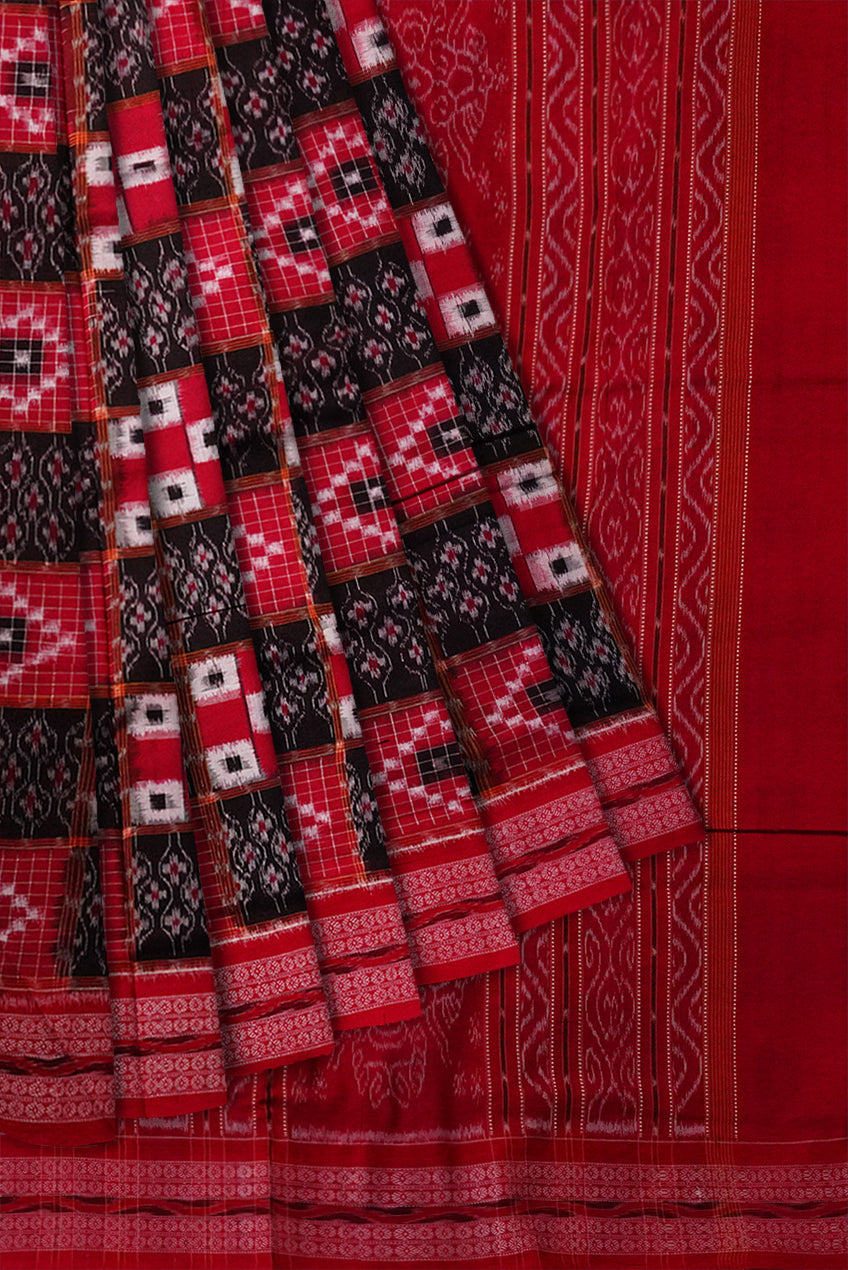 Mercerized Cotton Handloom Pasapalli Checkered Designer Sambalpuri Sar –  Essence of India