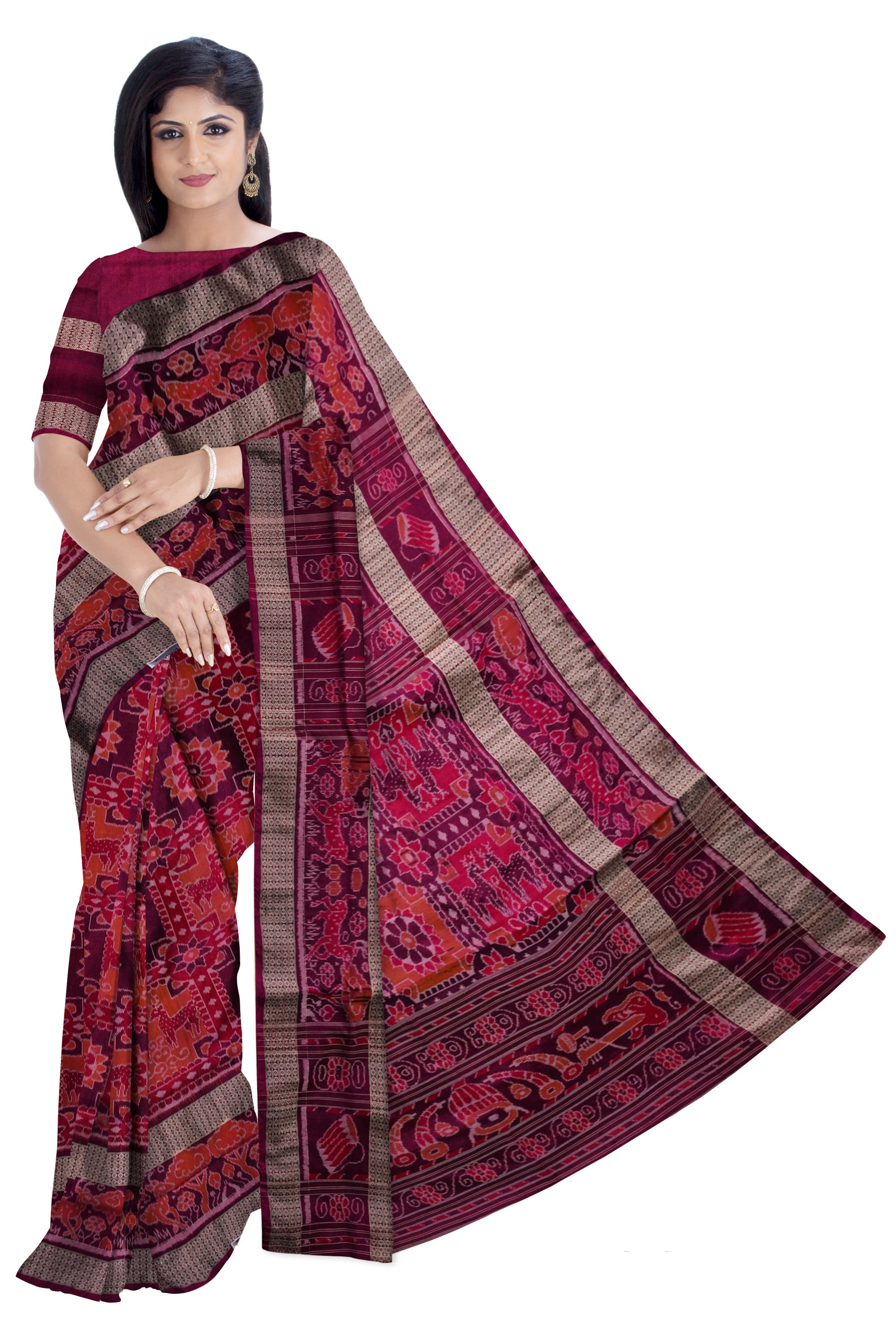 Glory Sarees महिलाओं के लिए बनारसी कॉटन साड़ी, नारंगी : Amazon.in: फैशन