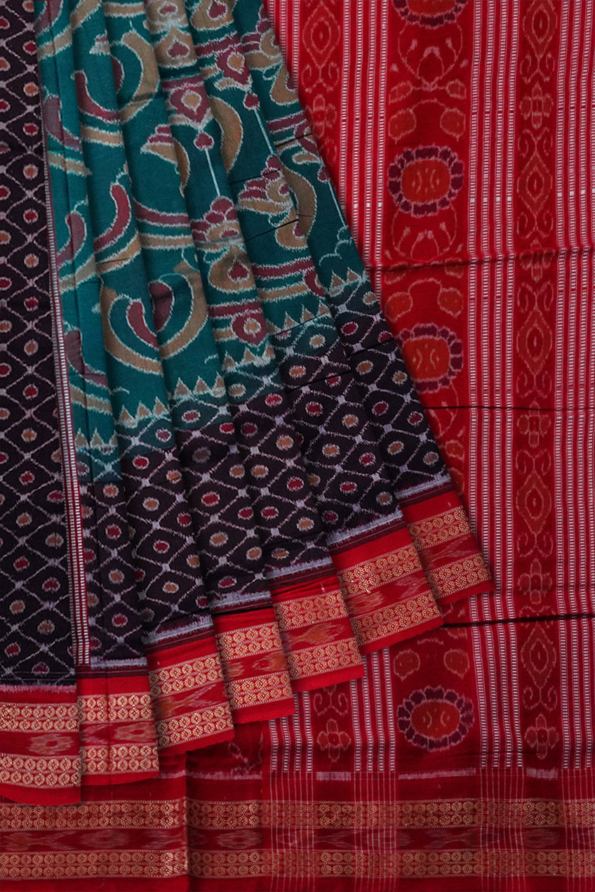 Maroon Naba Jeeba Master Weave Sambalpuri Ikat Mulberry Silk Saree