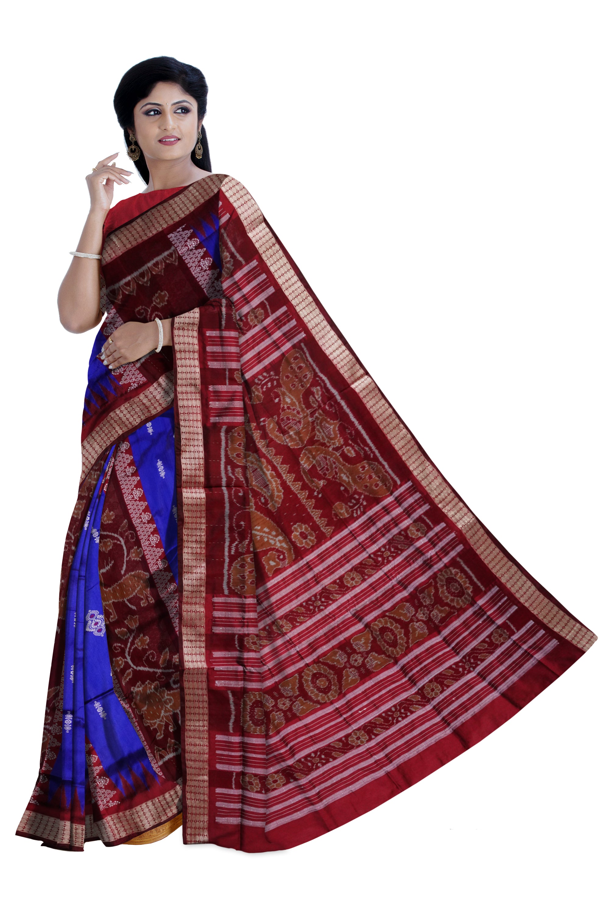 Buy LAXIKA DESIGNER Women's NEW Sambalpuri Banarasi cotton ikat hico  traditional design Saree With Blouse (LAXIKA14 at Amazon.in