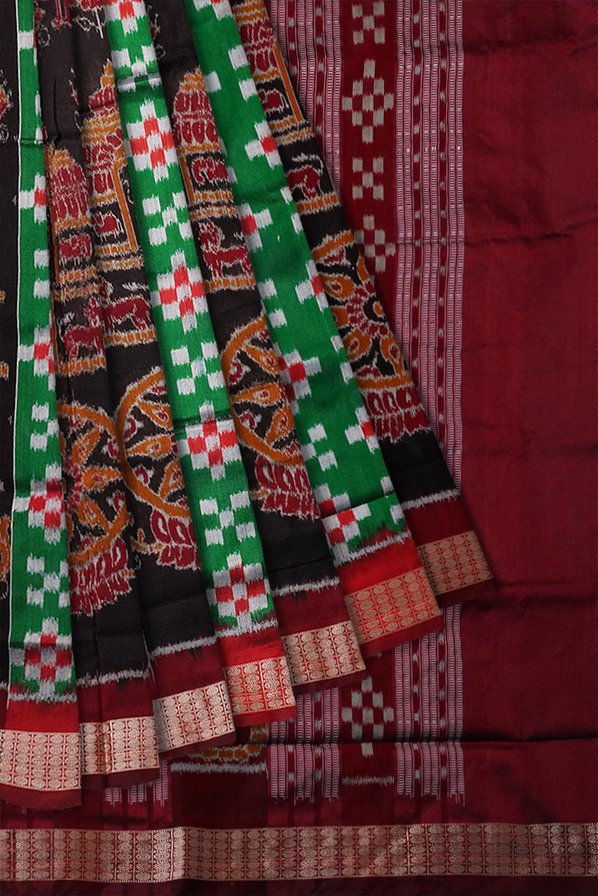 ETHNIC ODISHA Sambalpuri Cotton Saree Handloom ikkat bomkai pasapali pata  papa for Women : Amazon.in: Fashion