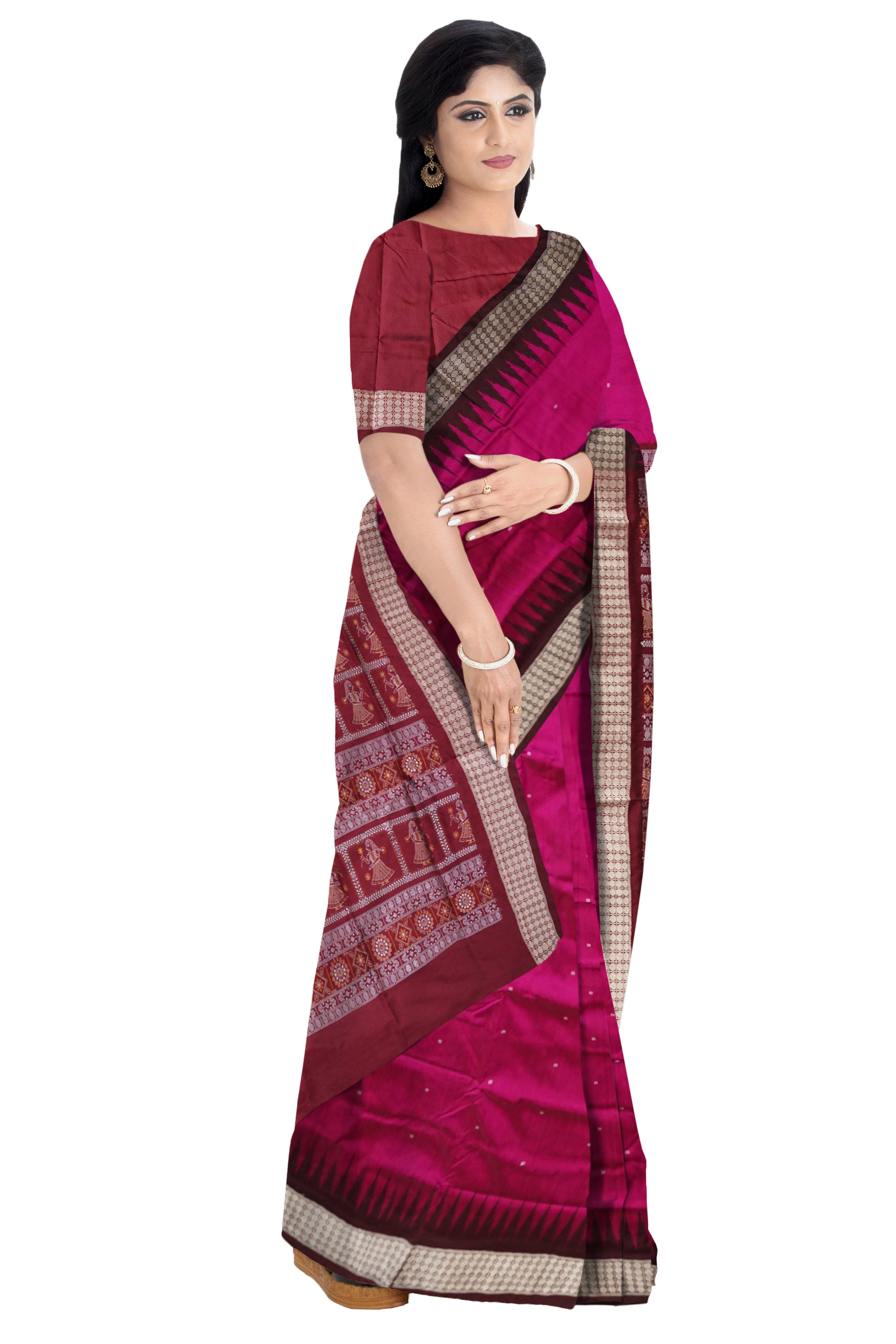 Party Wear Saree Are Fine Saree Paired With Matching Blouse.Rust