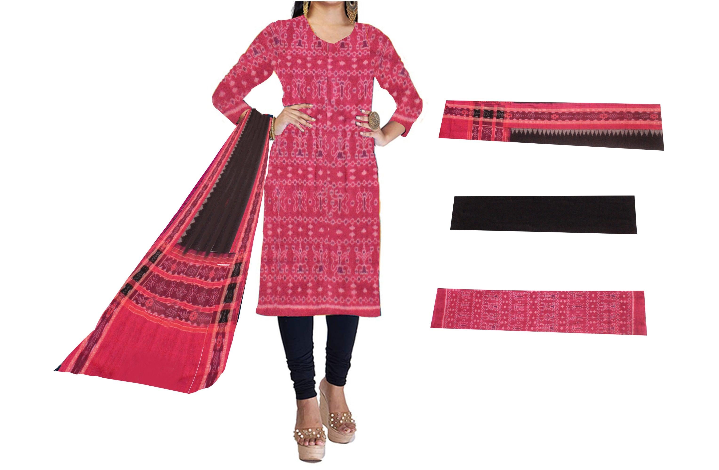 Green Ikkat Sambalpuri Cotton Dress Material | C140200202 – Priyadarshini  Handloom