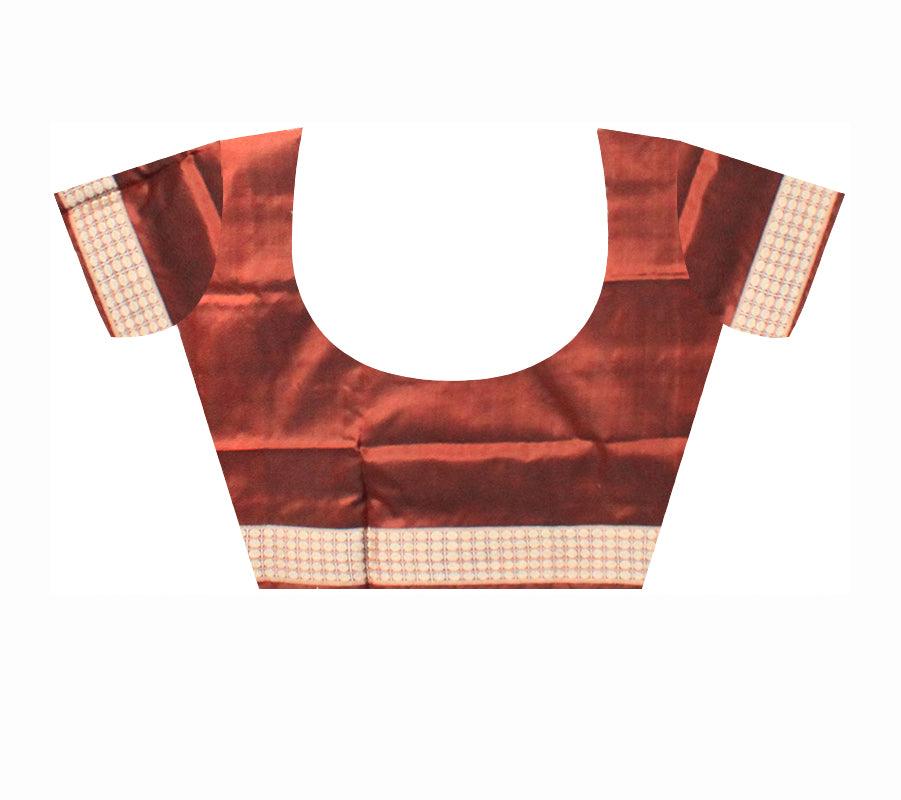 Latest design orange and black color pata saree  with blouse piece. - Koshali Arts & Crafts Enterprise