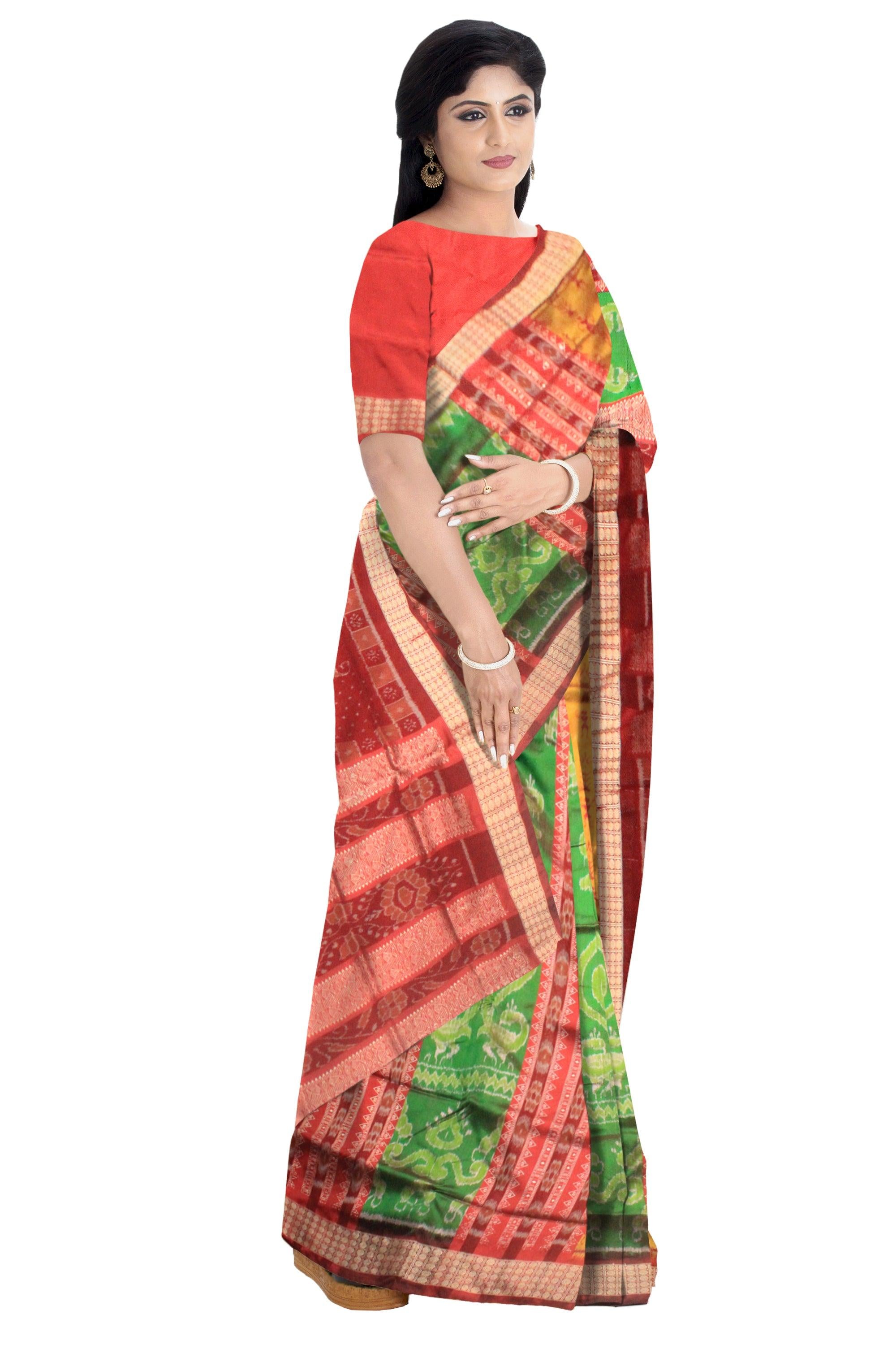 Sambalpuri Cotton Saree Handloom ikkat bomkai pasapali pata papa silk  design odisha without Blouse : Amazon.in: Fashion