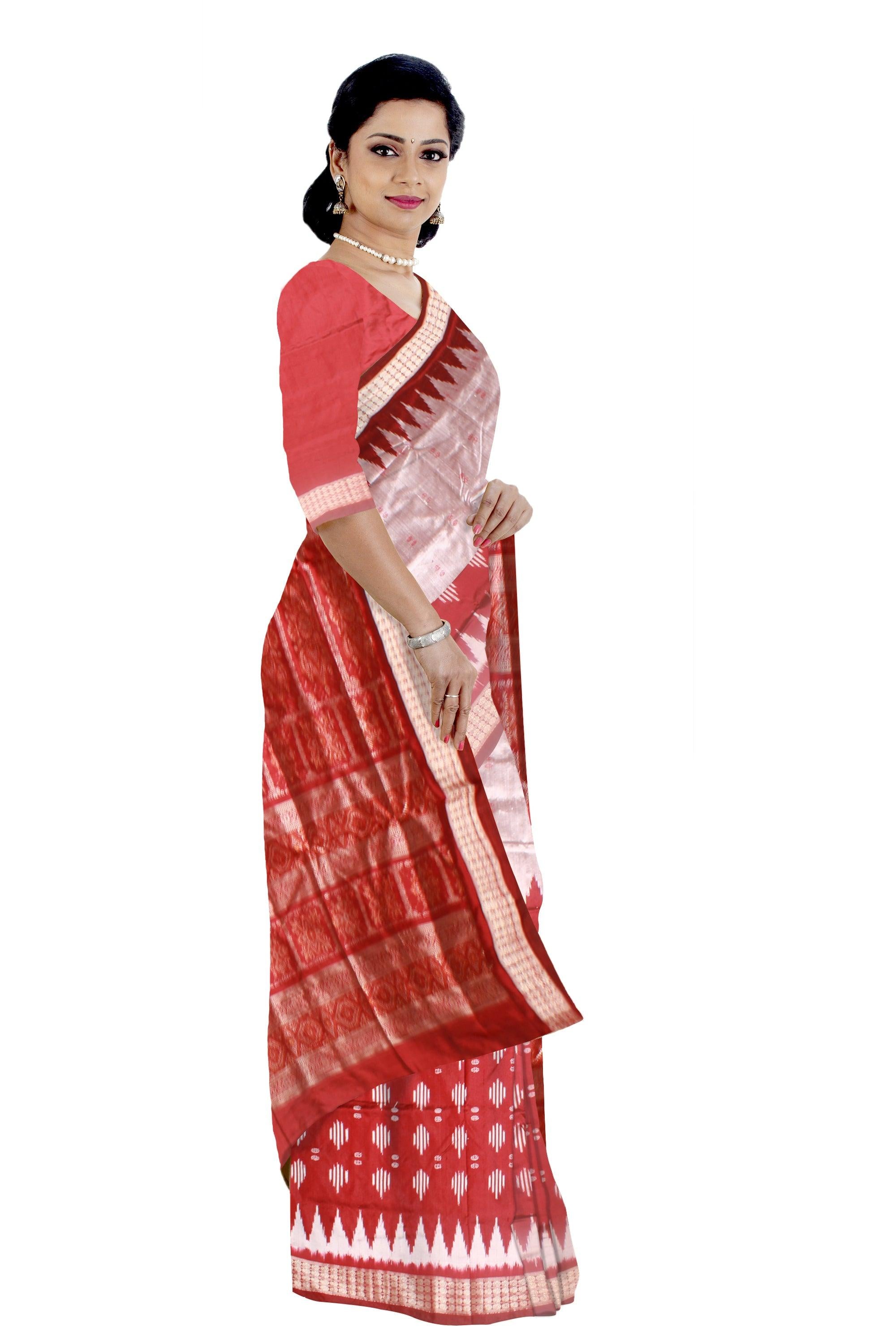 Sambalpuri Silk Ikat White Saree | Kankatala