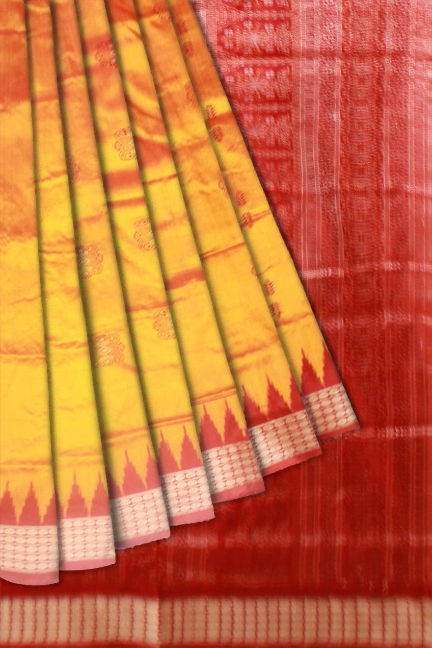 Buy NUAPATANAPATA Printed Sambalpuri Cotton Silk Yellow Sarees Online @  Best Price In India | Flipkart.com