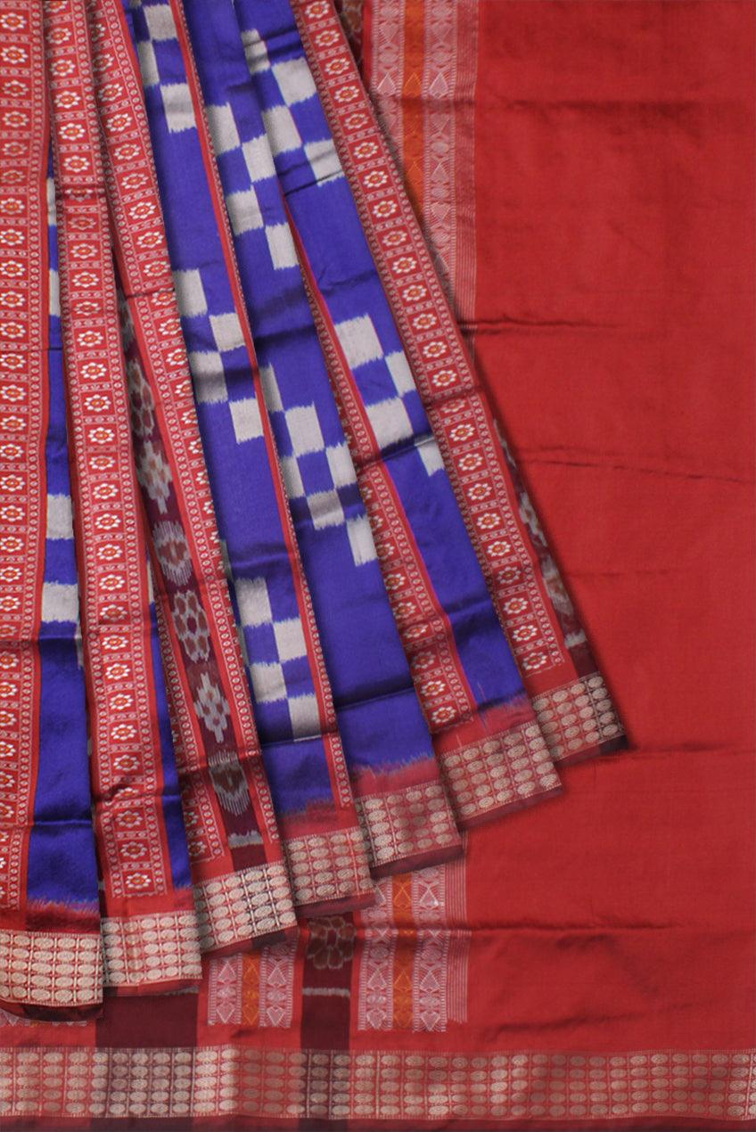 LATEST DESIGN PURPLE AND MAROON COLOR  SAPTA PATTERN PATA SAREE,COMES WITH MATCHING BLOUSE PIECE. - Koshali Arts & Crafts Enterprise