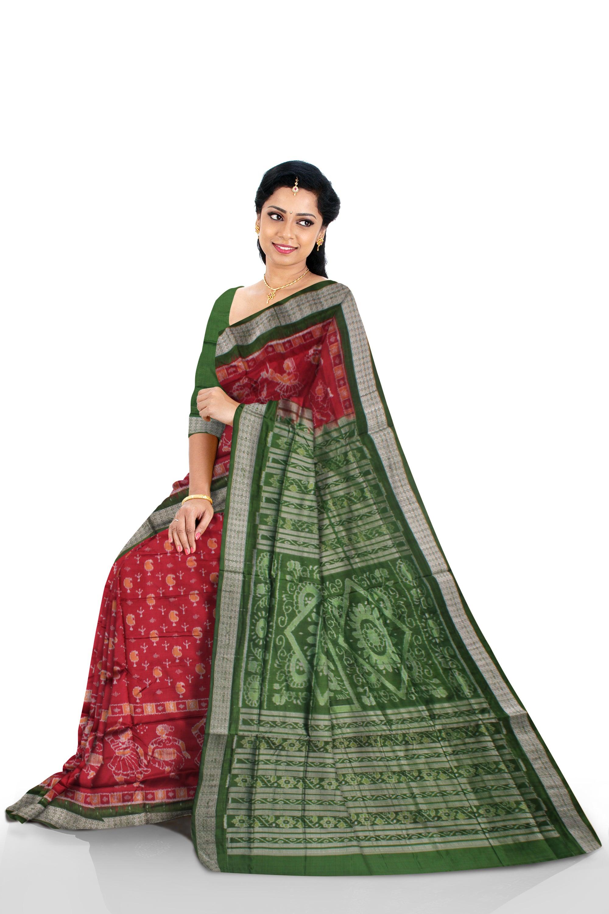 In Full Bloom Emerald Green Saree with Embroidered Blouse – Talking Threads