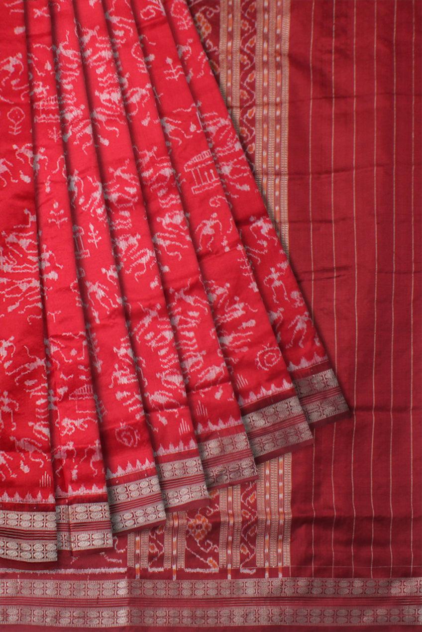 MAHATI Pink pat printed silk Sarees with blouse - MAHATI - 3851742