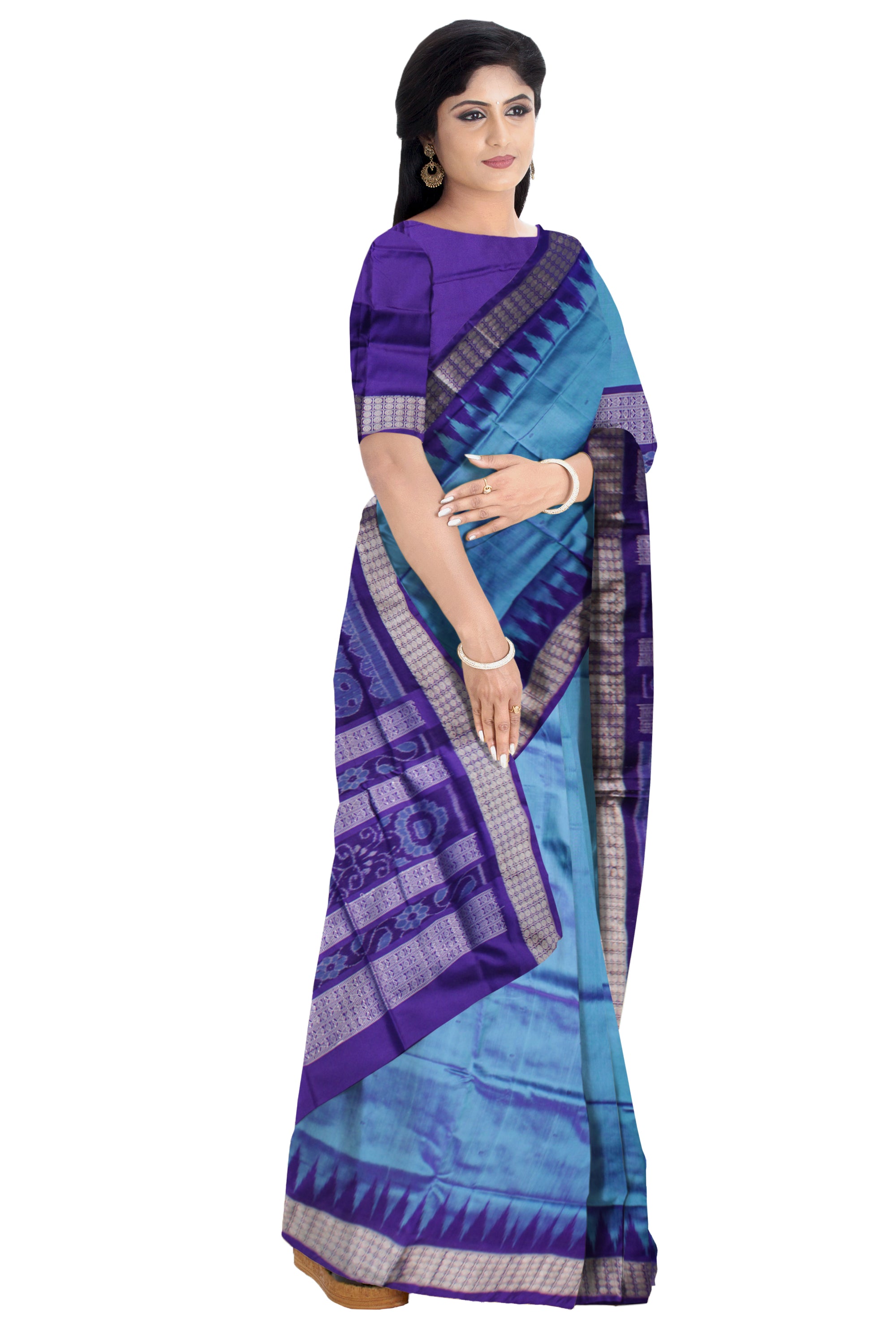 Elegant Copper Sulphate Blue Kanchipuram Silk Saree