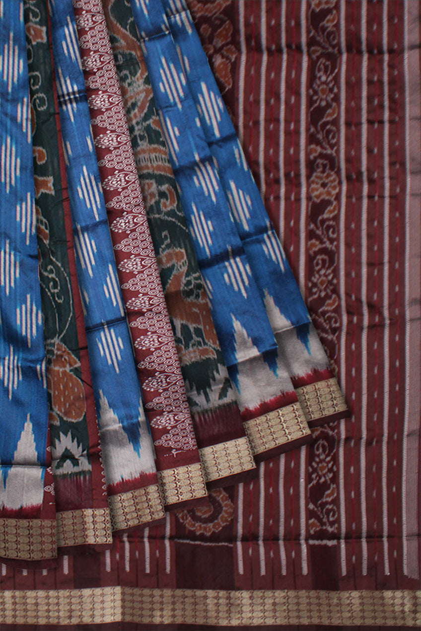 Traditional peacock with ikat pattern Pata saree is 3d color base. - Koshali Arts & Crafts Enterprise