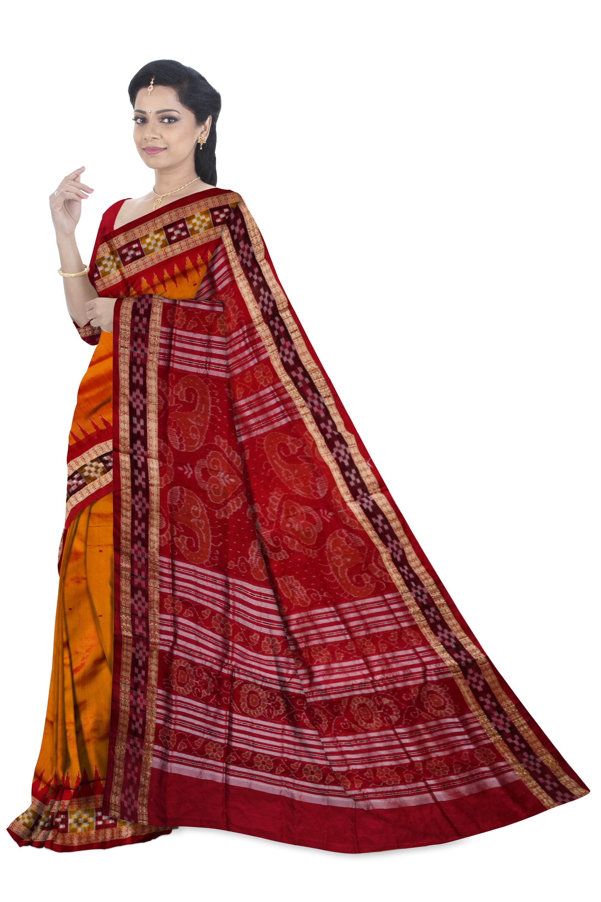 6.3 m (with blouse piece) Festive Wear Sambalpuri Handloom Pata Saree at Rs  16000 in Balangir