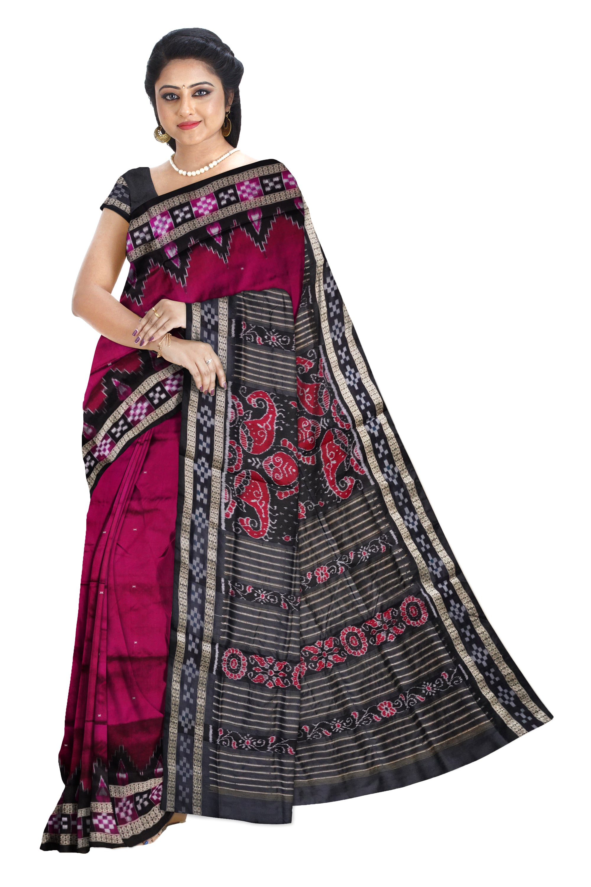 100956 Sambalpuri Pata Saree with Blause Pics