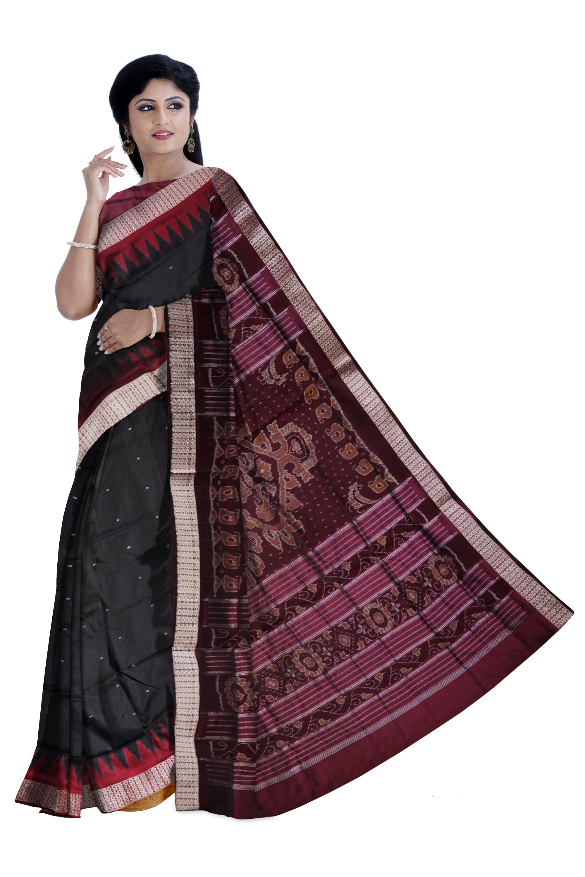 Dhara - Ajrakh modal silk saree – Soovos